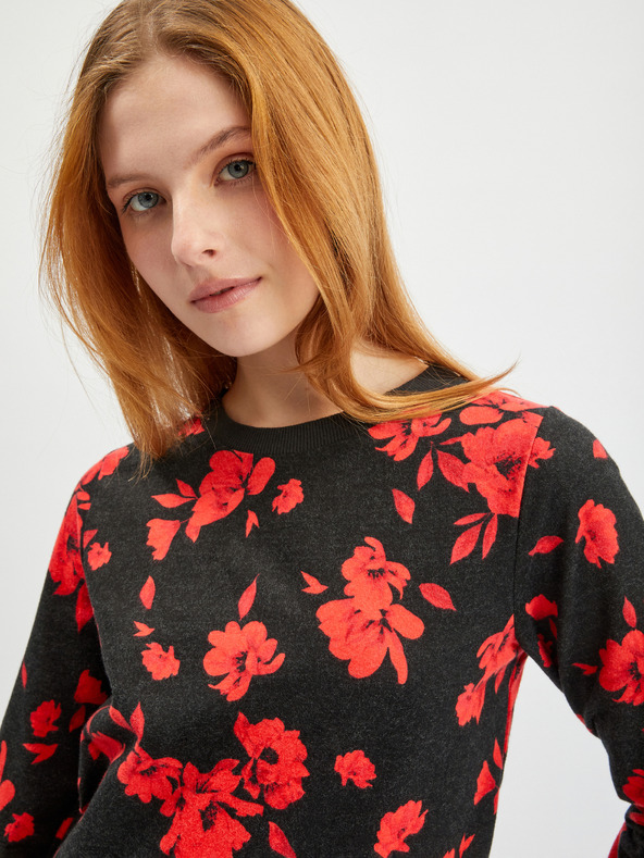 Orsay Felpa ORSAY rossa e nera a fiori da donna