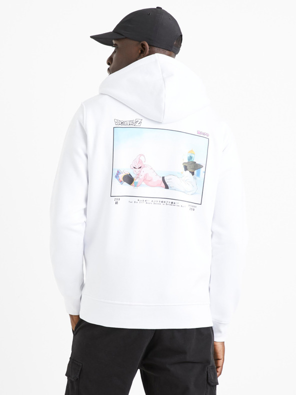 Celio Felpa bianca da uomo con stampa Celio Dragon Ball Super