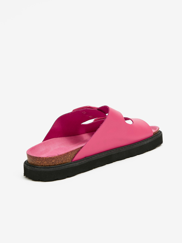 Ojju Pantofole da donna rosa con plateau in pelle OJJU