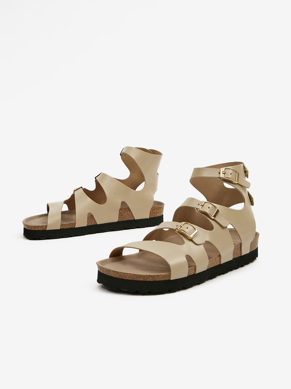 Ojju Sandali alla caviglia da donna beige OJJU