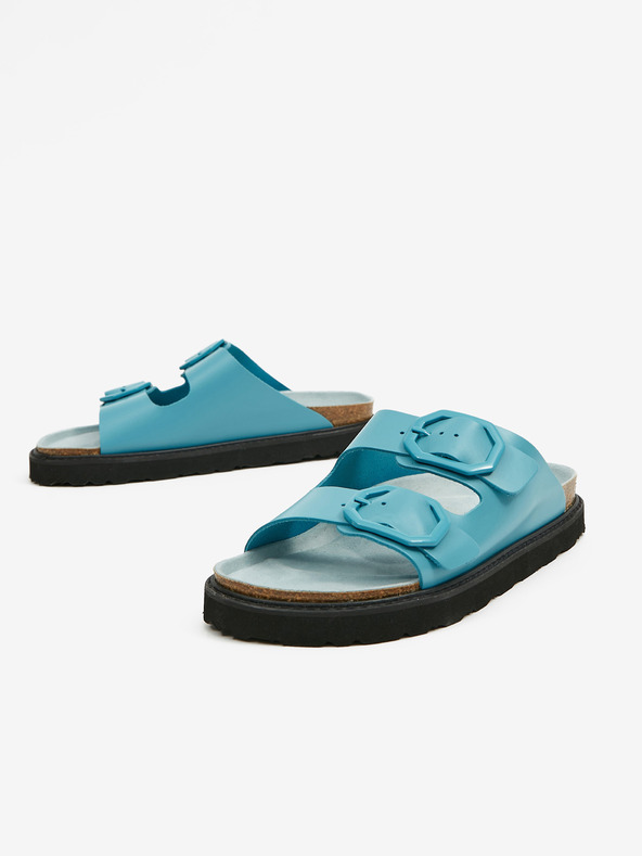 Ojju Ciabatte da donna turchesi in pelle OJJU