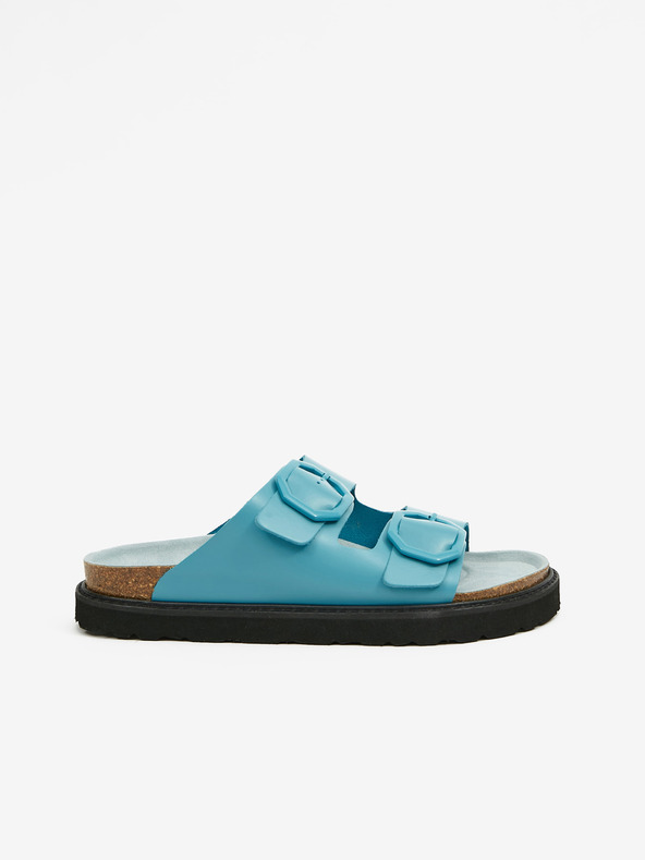 Ojju Ciabatte da donna turchesi in pelle OJJU