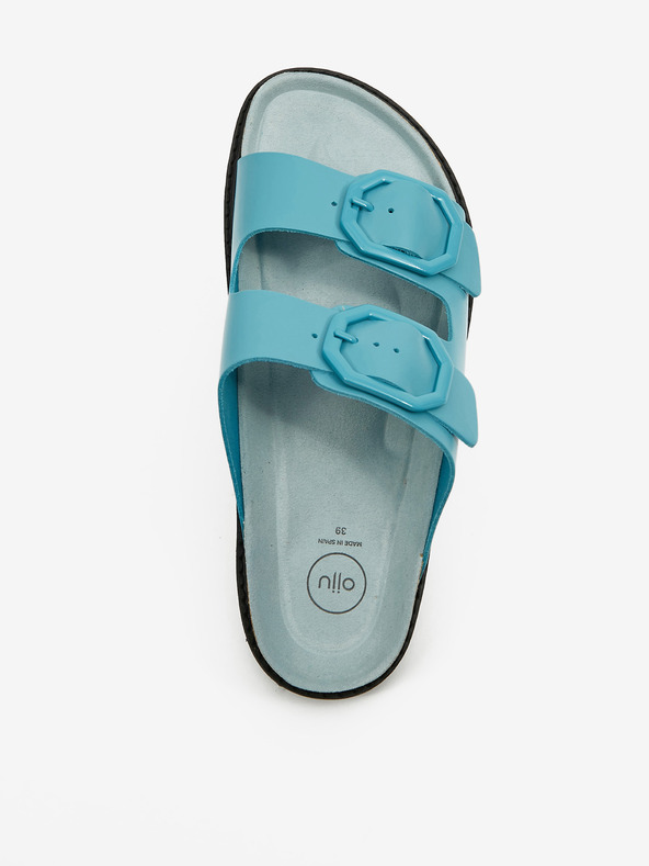 Ojju Ciabatte da donna turchesi in pelle OJJU