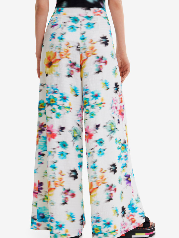 Desigual Pantaloni floreali Desigual Daniela bianchi da donna
