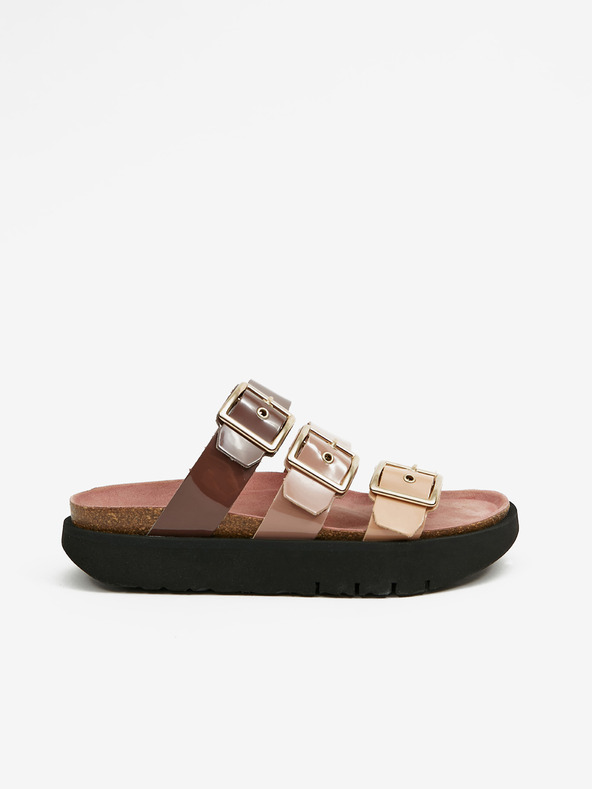 Ojju Pantofole con plateau viola e beige da donna OJJU