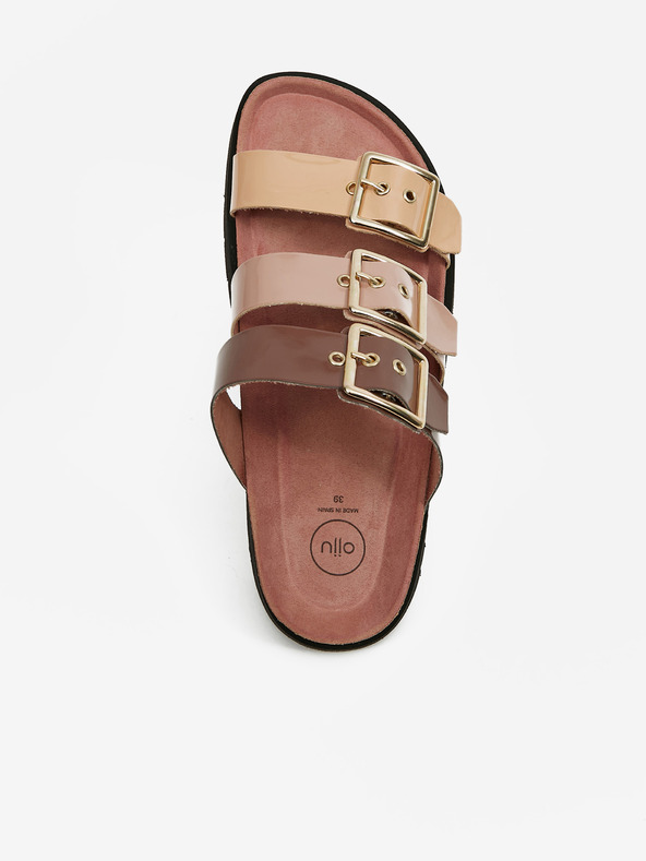 Ojju Pantofole con plateau viola e beige da donna OJJU