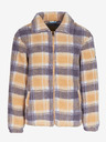 O'Neill Felpa con zip a quadri in pile grigio e arancione O'Neill Check