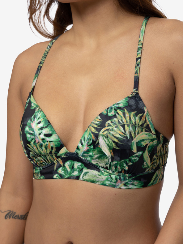 DORINA Top da bagno fantasia nero e verde da donna DORINA Kano