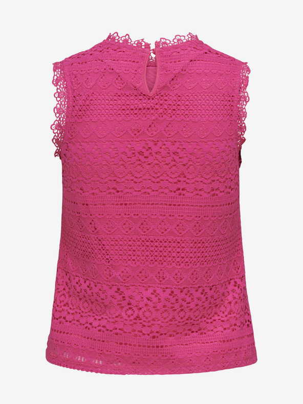 ONLY Top da donna rosa scuro con pizzo ONLY Evie
