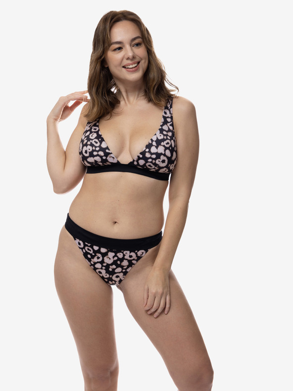 DORINA Top bikini a fantasia rosa e nero da donna DORINA Lagos