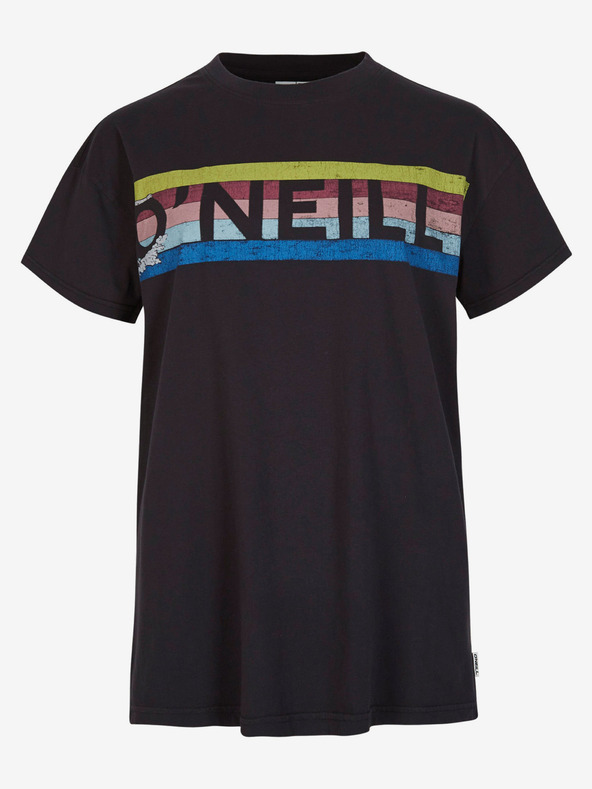 O'Neill Maglietta stampata nera da donna O'Neill CONNECTIVE GRAPHIC LONG TSHIRT