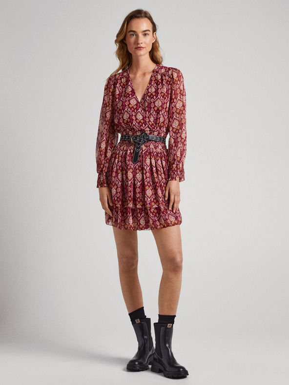 Pepe Jeans Abito rosso fantasia da donna Pepe Jeans Gala