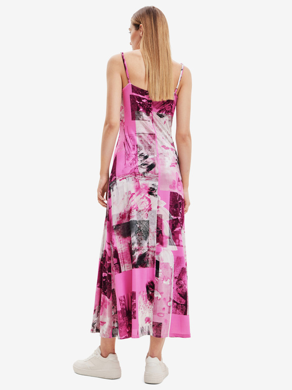 Desigual Maxi abito fantasia Desigual Cretona Rosa Donna