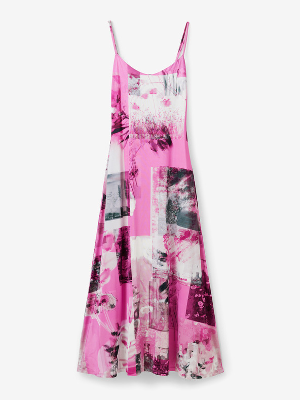 Desigual Maxi abito fantasia Desigual Cretona Rosa Donna