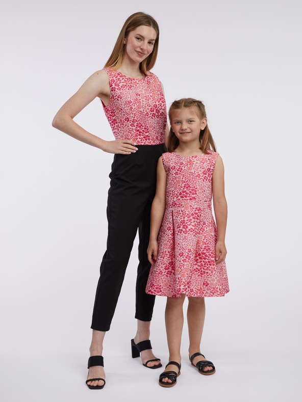 Orsay Tuta floreale rosa e nera da donna ORSAY