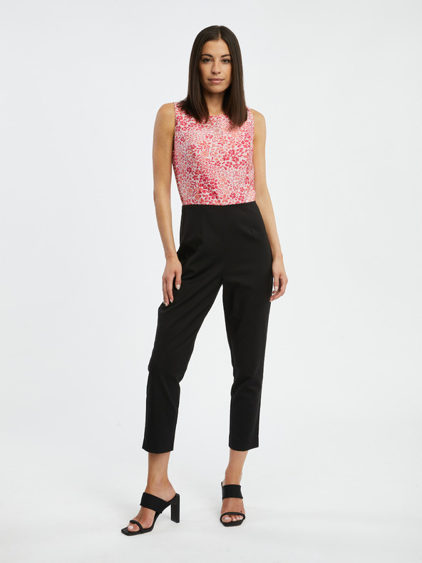 Orsay Tuta floreale rosa e nera da donna ORSAY