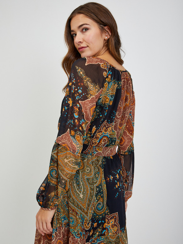 Orsay Abito da donna nero e marrone a fantasia ORSAY