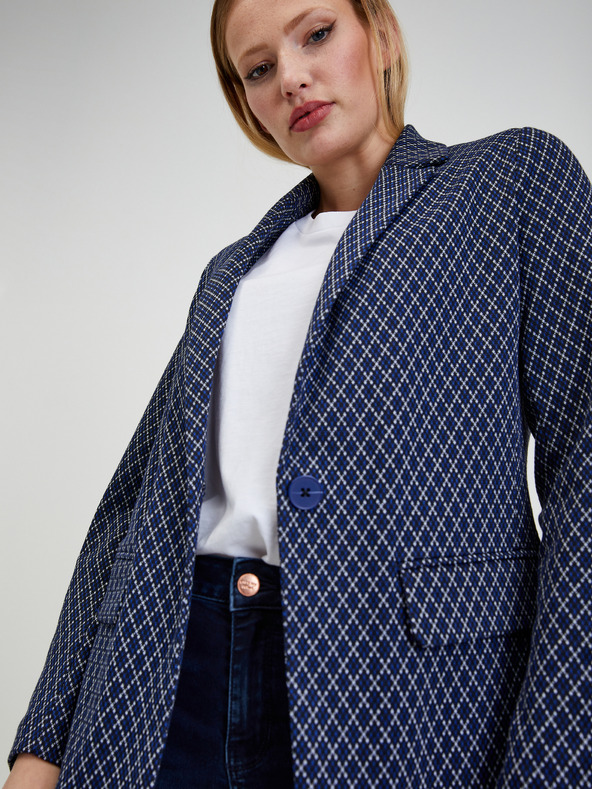 Orsay Giacca da donna a fantasia bianca e blu ORSAY