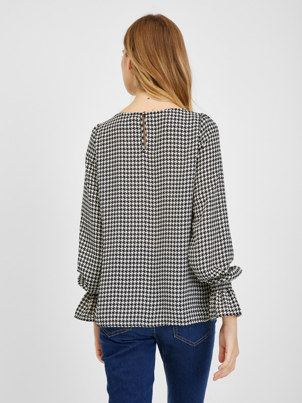 Orsay Camicetta da donna a fantasia bianca e nera ORSAY