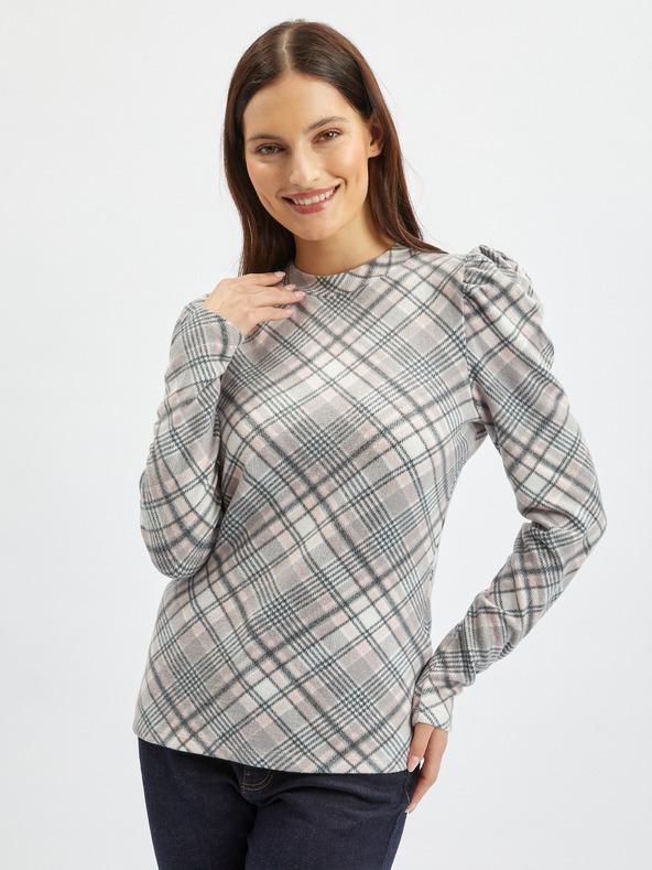 Orsay Maglione ORSAY a quadri rosa e grigio da donna