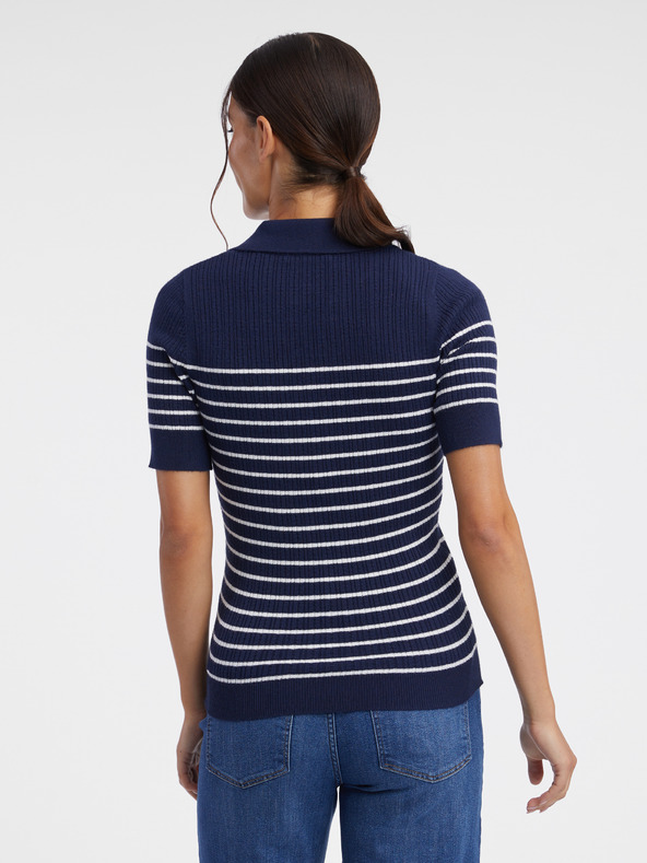 Orsay Polo donna blu scuro a righe ORSAY