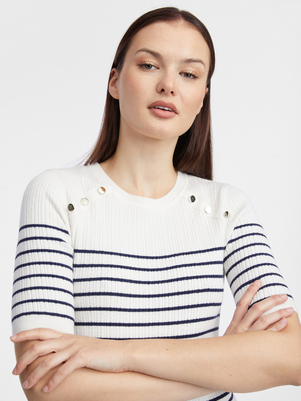 Orsay Abito donna bianco a righe ORSAY