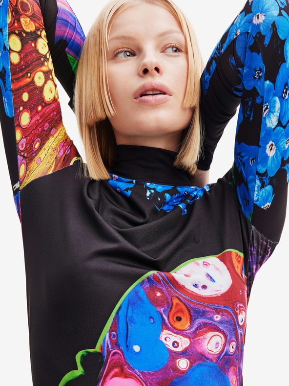 Desigual Maxi abito fantasia blu e nero da donna Desigual Arles - Lacroix