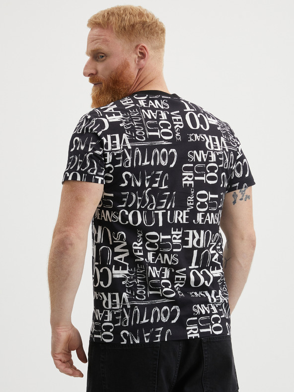 Versace Jeans Couture Maglietta nera da uomo a fantasia Versace Jeans Couture