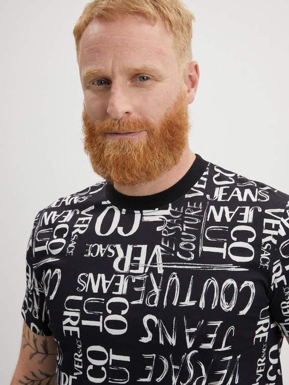 Versace Jeans Couture Maglietta nera da uomo a fantasia Versace Jeans Couture