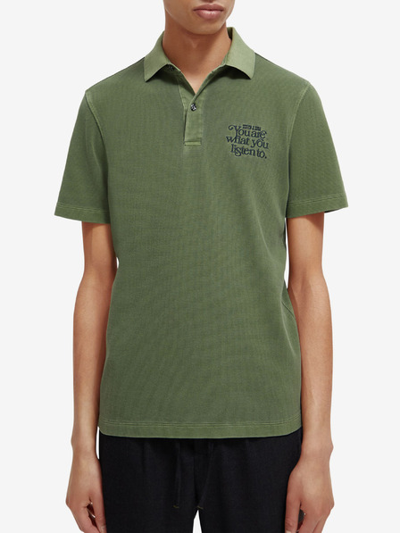 Scotch & Soda Polo da uomo verde Scotch & Soda Garment Dye