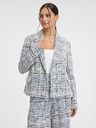 Orsay Blazer doppiopetto in tweed blu e cremisi da donna ORSAY