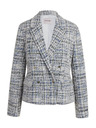 Orsay Blazer doppiopetto in tweed blu e cremisi da donna ORSAY
