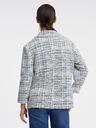 Orsay Blazer da donna in tweed blu e crema ORSAY