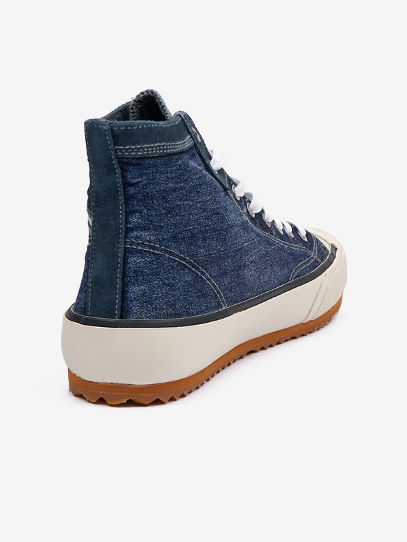 Diesel Scarpe da ginnastica alla caviglia blu con dettagli in pelle scamosciata Diesel Principia