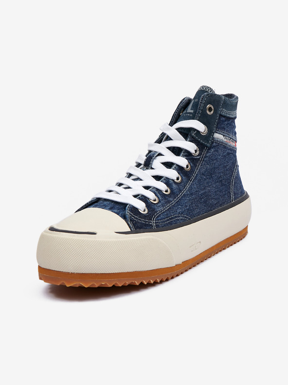 Diesel Scarpe da ginnastica alla caviglia blu con dettagli in pelle scamosciata Diesel Principia
