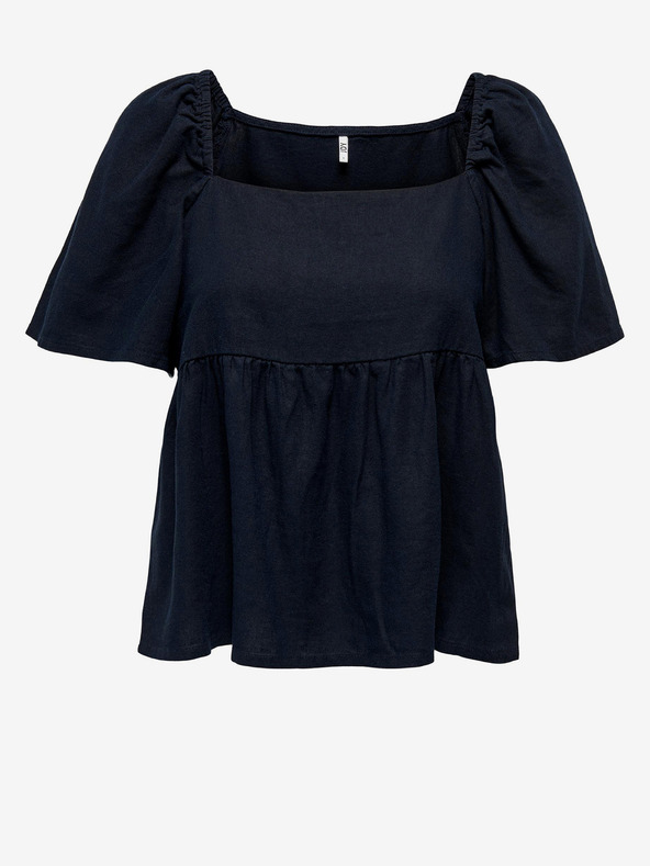 Jacqueline de Yong Top in lino da donna blu scuro JDY Say