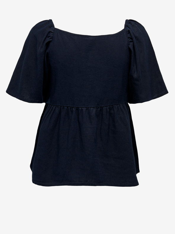 Jacqueline de Yong Top in lino da donna blu scuro JDY Say