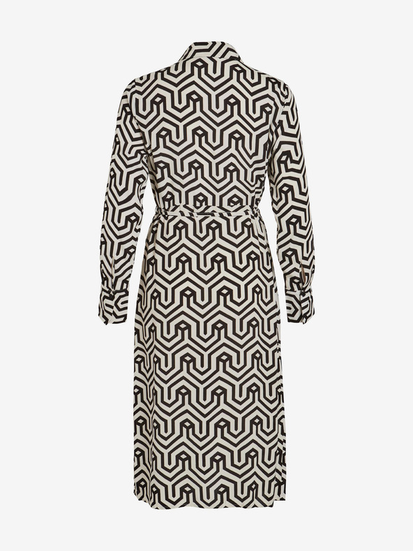 Vila Abito camicia fantasia crema e nero da donna VILA Daca