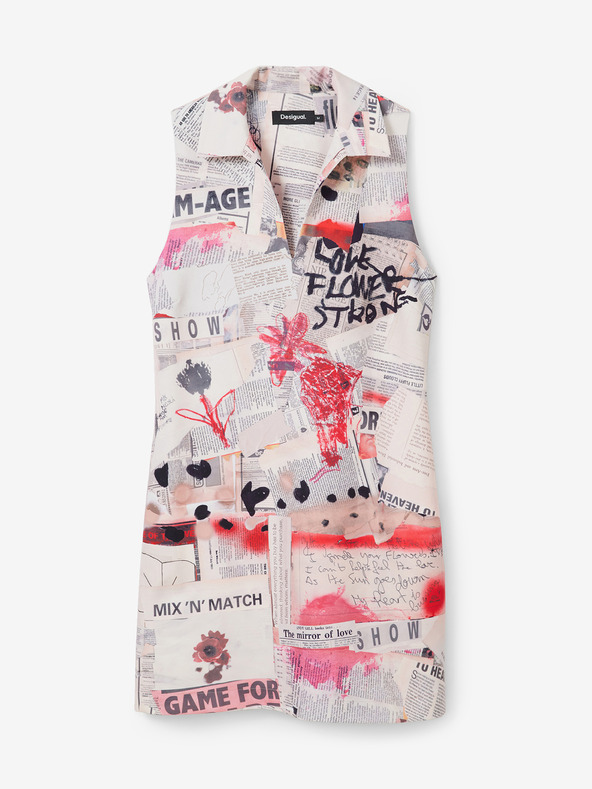 Desigual Abito da donna rosa e bianco a fantasia Desigual Loa