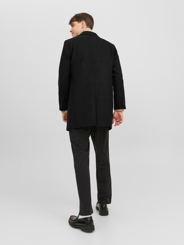 Jack & Jones Cappotto nero da uomo Jack & Jones Morrison in misto lana