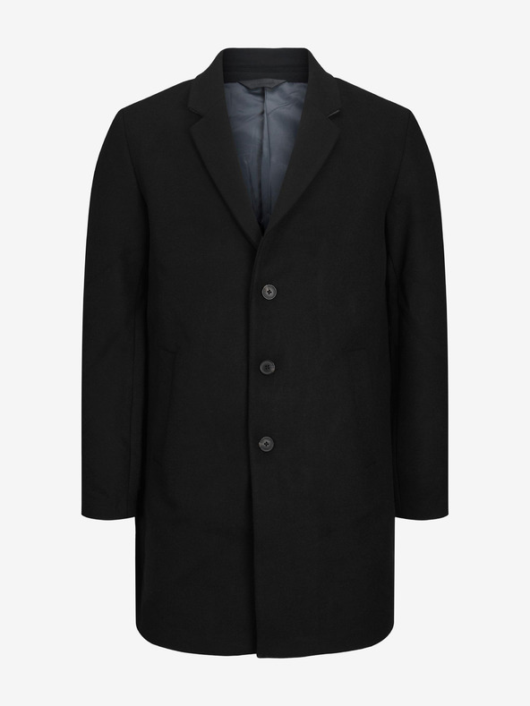Jack & Jones Cappotto nero da uomo Jack & Jones Morrison in misto lana