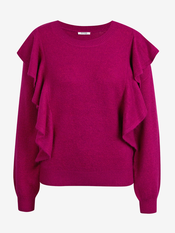 Orsay Maglione con volant rosa scuro da donna ORSAY