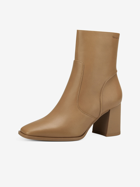 Tamaris Stivaletti con tacco in pelle marrone chiaro Tamaris