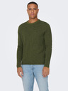 ONLY & SONS Maglione a coste da uomo color kaki ONLY & SONS Niguel