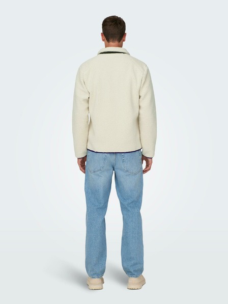 ONLY & SONS Giacca crema da uomo in pelliccia sintetica ONLY & SONS Dallas