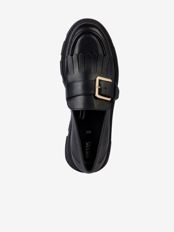 Geox Mocassini con plateau in pelle nera da donna Geox Vilde