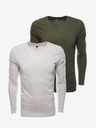 Ombre Clothing T-shirt a maniche lunghe da uomo senza stampa - mix 2 pezzi in confezione V5 Z41 basic