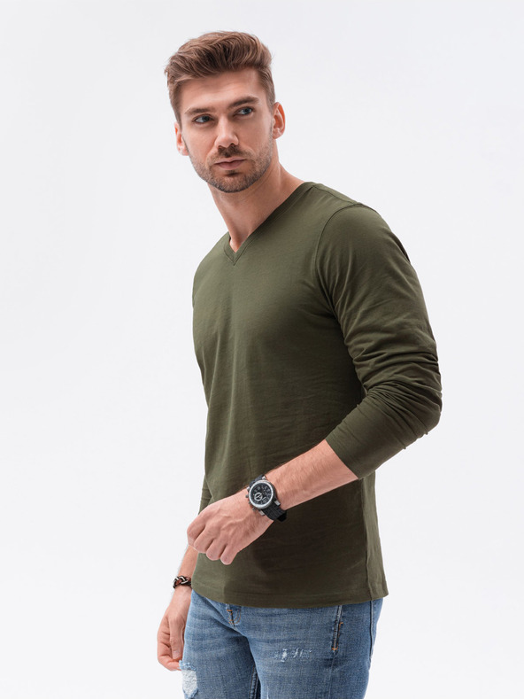 Ombre Clothing T-shirt a maniche lunghe da uomo senza stampa - mix 2 pezzi in confezione V5 Z41 basic