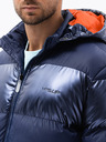 Ombre Clothing Giacca invernale trapuntata blu scuro da uomo con cappuccio Ombre Clothing