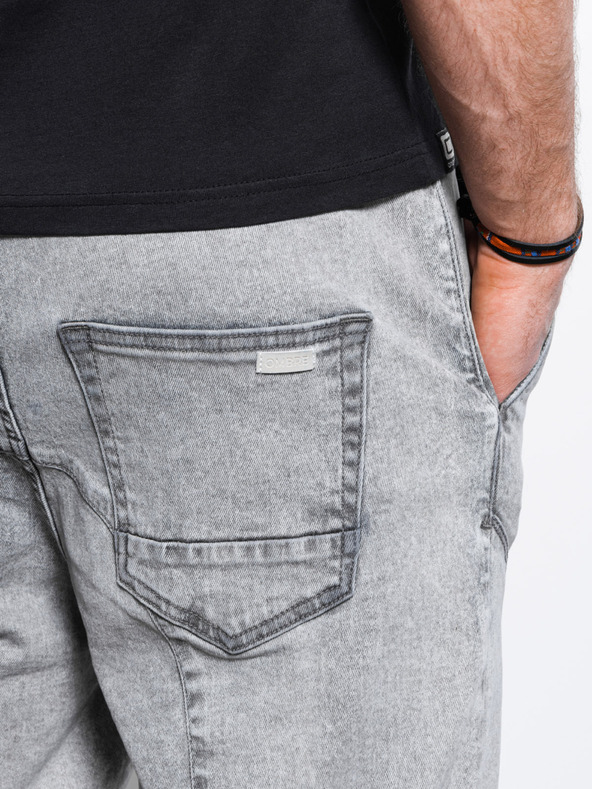 Ombre Clothing Pantaloncini di jeans grigi da uomo Ombre Clothing W361